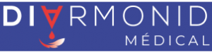 Logo de Diarmonid Médical sur fond bleu.